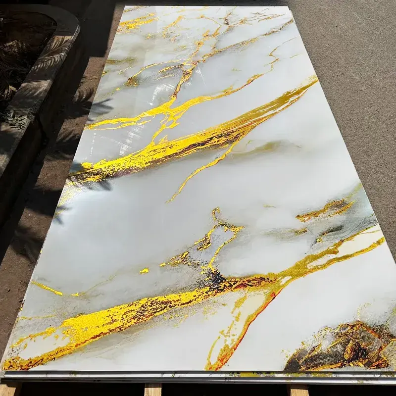 Custom Size 3mm 1220mm*2440mm Waterproof Marble Wall Panel PVC UV Plastic Sheet