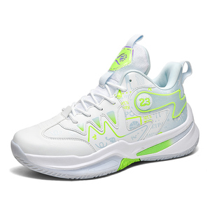 Chaussures de basketball professionnelles pour hommes, baskets athlétiques montantes, motif graffiti, chaussures de sport antidérapantes pour terrains extérieurs - Product Image 3