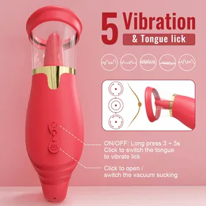 Vibratore per Punto G con Funzione di Succhiamento e Leccamento, Stimolatore Clitorideo a Vuoto, Succhiatore Orale per Vagina e Capezzoli, Ricaricabile USB, Giocattolo per Adulti - Product Image 3