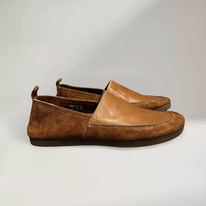 Mocasines de Cuero Genuino para Hombre, Color Café, con Bloques de Color, Suela Suave, Tacón Bajo, Zapatos Casuales para Conducir - Product Image 3