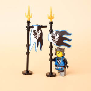 Kit de Blocs de Construction Médiévaux Chevalier Château Drapeau Templier Lion Loup Soldats Accessoires Bannière du Roi Support Briques Jouets - Product Image 4