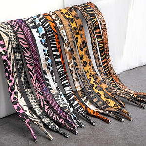 Tali Sepatu WEGOODZF Custom Bermotif Hewan Warna-warni, Tali Sepatu Poliester Datar Motif Leopard untuk Sepatu Sneakers dan Sepatu Kasual - Product Image 1