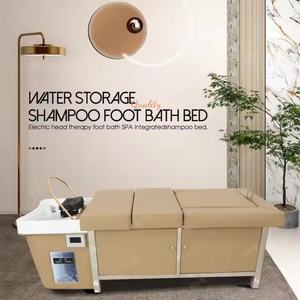 Professional Hair Salon Washing Spa Head Massage Bed with Water tank Foot Massage Pedicure Shampoo Bed Electric with <b>Steamer</b> - Product Image 5