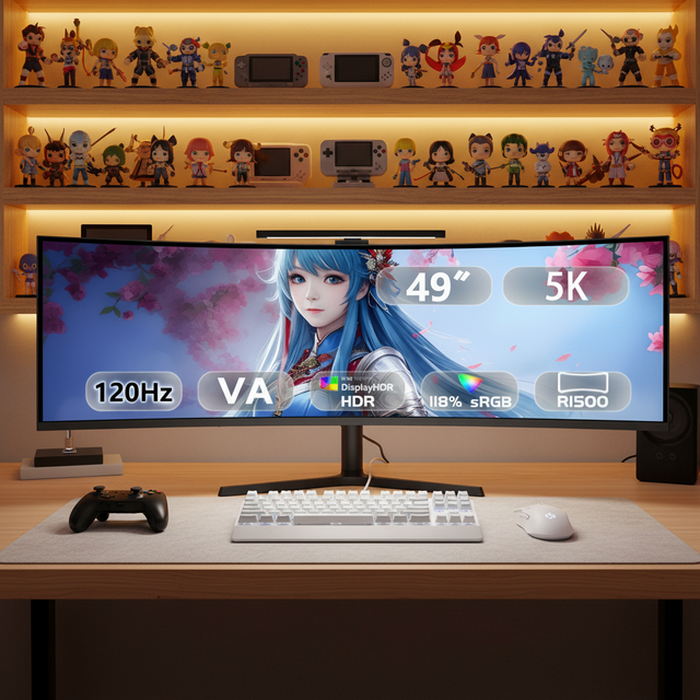Wholesale 49 Inch 5K DQHD 32:9 Ultrawide Curved Gaming Monitor for PC Desktop LCD Display