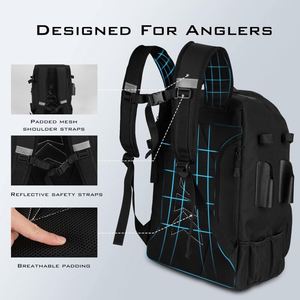 Free Sample Large Capacity Multifunctional storage design Waterproof PVC Outdoor Large Fishing <b>Bag</b> Backpack Fishing Tackle <b>Bag</b> - Product Image 2