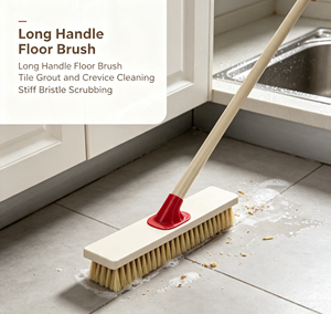Balai en plastique à poils durs avec manche en bois, écologique, léger, pour le nettoyage à la maison, à l'école, en usine, en extérieur et en intérieur - Vente directe - Product Image 5