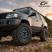 Jantes 4x4 CF 16x8.5 ET-12 6x139.7 PCD 110.1 CB Noir Mat Gunmetal Rivets Flow Formed Adaptées pour Hilux Prado