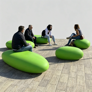 Bulk Size Custom Stone Chair Commercial Waiting <b>Stool</b> Durable Bench for Shopping Centers - Product Image 3
