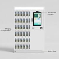 Kiosque de recharge en libre-service HAUMR RemoteLocker avec écran tactile, recharge rapide multi-appareils en libre-service 24h/24 et 7j/7 pour bibliothèque
