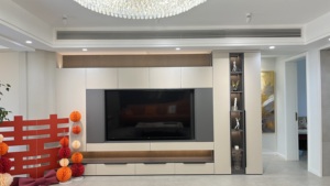 Modern Minimalist <b>TV</b> Background <b>Wall</b> Cabinet Wooden Stand with Marble for Living Room & Hospital Home Furniture - Product Image 4