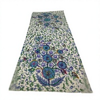 Écharpe longue en laine douce et chaude de luxe pour l'hiver, motif floral artistique peint à la main, châle pour femme, vente en gros