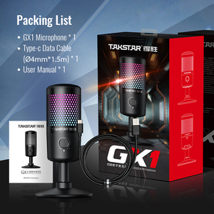 Cho Takstar GX1 USB máy tính để bàn <span class=keywords><strong>Microphone</strong></span> cho PC Mac cardioid condenser Capsule RGB ánh sáng cho chơi game ghi âm trực tuyến podcasting - Product Image 6