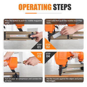 KAMSIN ST64 14规格气动混凝土丁字钉枪，带400个3/4 “混凝土丁字钉，3/4” 至2-1/2 ”壁板混凝土钉枪 - Product Image 6