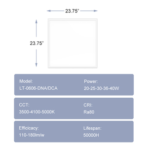 Đèn <span class=keywords><strong>LED</strong></span> phẳng <span class=keywords><strong>2x2</strong></span> 36W/40W/50W/60W/70W/80W có thể điều chỉnh độ sáng (0-10V) ip40/54 3500-5000K CCT thả trần troffer thay thế - Product Image 2