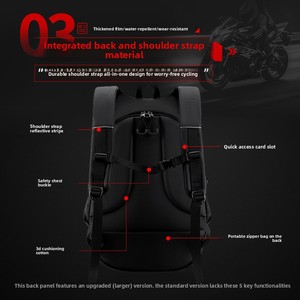 Mochila de Motociclismo Ebers Denim Modelo 6018 Naranja, Gran Capacidad, Impermeable, Bolsa para Casco, Bolsa de Viaje Trasera para Asiento - Product Image 6