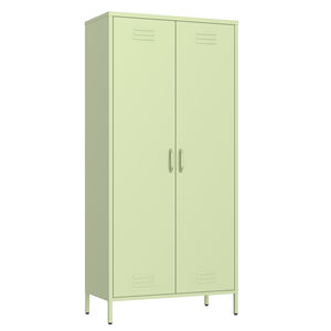 Armoire haute à double porte chambre à coucher casier en acier armoires de rangement de vêtements en métal couple armoire armoires pour maison appartements - Product Image 1