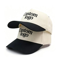 Casquette de sport et de plein air pour homme, 5 panneaux, en sergé 100% coton, à visière contrastée bicolore, robuste et structurée, avec broderie personnalisée, en toile denim, vente en gros