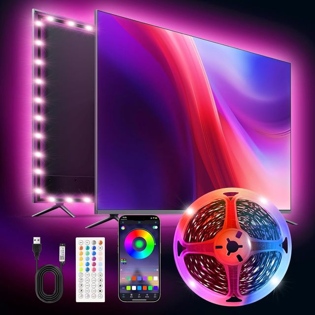 3.5m PVC LED TV Backlight RGB Strip Light with USB/WiFi Control Flexible for 50-65 Inch TVs
