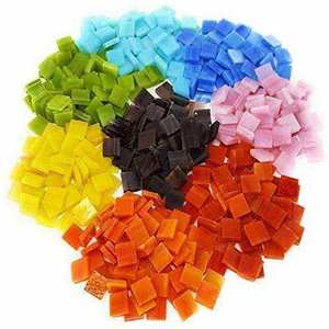 Hỗn hợp màu vuông Tinh thể thủy tinh Gạch Mosaic DIY Tinh thể thủy tinh bán buôn Gạch Mosaic Thủy Tinh