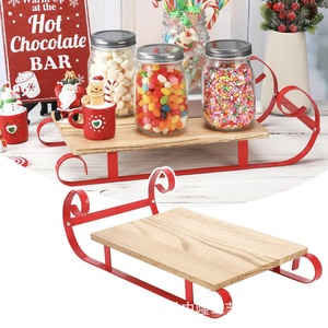 Bandeja de madera navideña con forma de trineo para exhibir dulces, decoración de mesa para fiestas en casa - Product Image 2