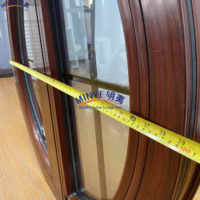Ventana Semicircular de Aleación de Aluminio con Mosquitera Plegable y Apertura Abatible, Diseño Europeo Moderno, Doble Acristalamiento