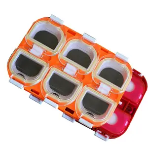 Haak Opslag Case Magnetische 6 Compartimenten Mini Visgerei Doos
