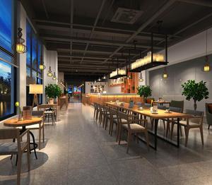 Design de café-restaurant de style urbain, ambiance élégante de la décoration intérieure du café - Product Image 2