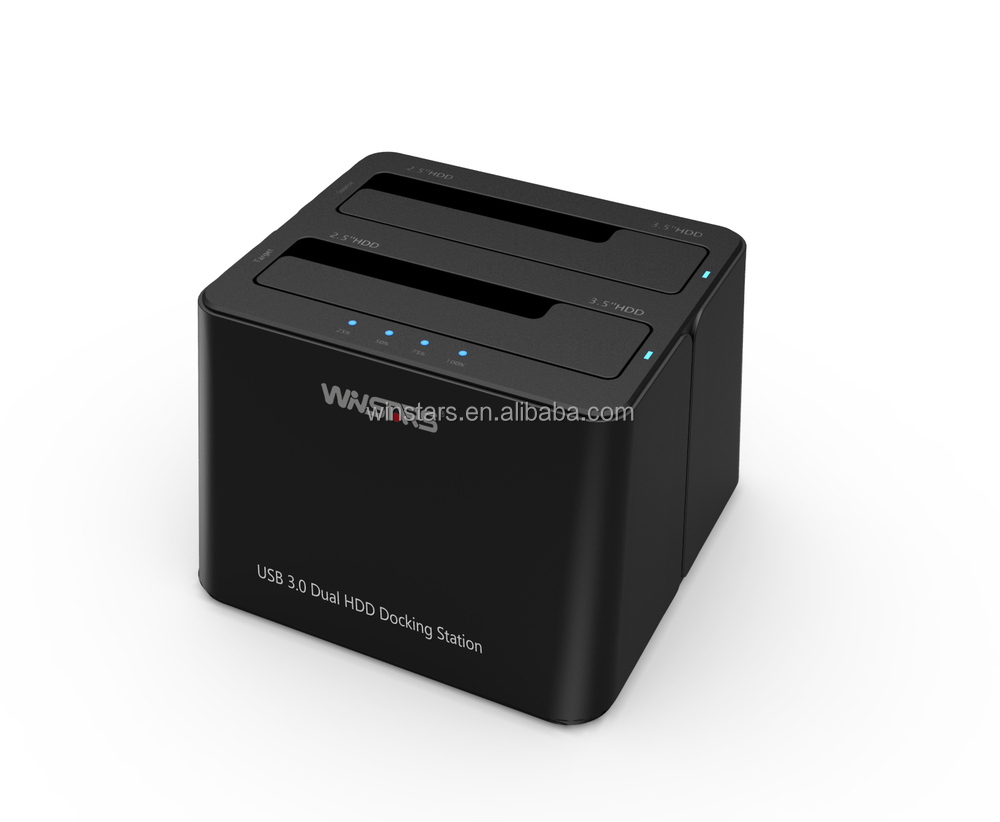 USB3.0 à 2.5 ''& 3.5'' SATA Double Baie Station d'accueil pour DISQUE DUR Support De Sauvegarde À Une Touche