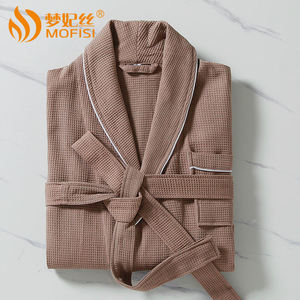 Gaun Mandi Waffle Weave Hotel Modern Solid 100% Katun Organik Gaun Mandi Wanita Logo Dapat Disesuaikan - Product Image 1