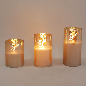 <span class=keywords><strong>Bougeoir</strong></span> personnalisé en forme de boule sans flamme en verre plat creux rond mobile alimenté par batterie avec minuterie pour décoration de table de mariage - Product Image 3