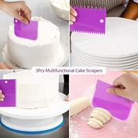 3 Pcs/set Set de grattoirs à crème en plastique pour la décoration de la crème Outils de coupe de gâteau