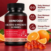 Gummies de créatine OEM ODM, créatine monohydrate, saveur orange, supplément nutritionnel quotidien, fabricant de marque privée, sur mesure
