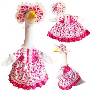 Vêtements de Porcherie pour Animaux de Compagnie en Gros, Nouveau Style 2026, Tenues Lolita en Polyester Portables, Coupe Princesse, Motif Canard Blanc de Dessin Animé, Populaires - Product Image 1