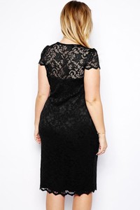 Vestido Midi Casual de Verano para Mujer, Tallas Grandes S-5XL, Color Azul <span class=keywords><strong>Vino</strong></span>, Cuello en V con Volantes, Encaje, Estilo Ejecutivo, para Oficina, Fiesta - Product Image 4