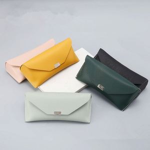 Custom Logo Fashion White Pink Square PU Bag <b>Glasses</b> Protective Cover Litchi Leather Sunglasses <b>Case</b> - Product Image 4