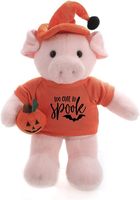 Personalisiertes 'Zu Süß zum Verängstigen' Kuh-Plüschtier mit Kürbis Weiches Schwarz-Weißes Kuh-Kuscheltier Halloween-Geschenkset