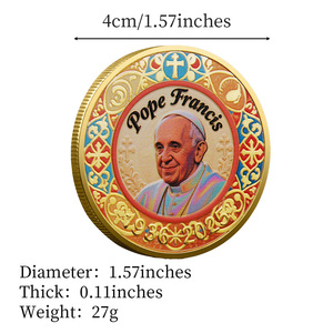 <span class=keywords><strong>Moneda</strong></span> Conmemorativa de Recuerdo <span class=keywords><strong>del</strong></span> <span class=keywords><strong>Papa</strong></span> Francisco, Relieve Religioso de San Lucas, Metal Plateado, Artesanía, Regalo Personalizado, Diseño Gratuito - Product Image 6