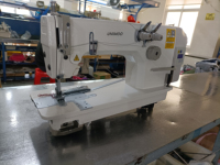 Machine à coudre industrielle à point de chaînette à 2 aiguilles haute vitesse 3800, état neuf, alimentation manuelle, moteur 220V, en métal, pour usage domestique 1/4
