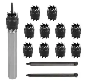 13 Pcs 3/8" Rotary Spot Weld Cutter Remover Drill Bits Tool and 2 Replacement Blades