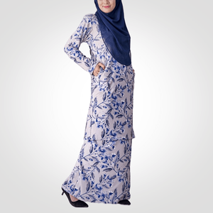 SIPO Eid Borong มาเลเซีย Kurung Pahang มุสลิมแขนยาวพิมพ์ลายดอกไม้ชุดสตรี Baju Kurung ที่ทันสมัย - Product Image 2