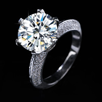 Bague en argent sterling S925 avec moissanite GRA 5 carats couleur D VVS pour femme, idéale pour fiançailles et mariage, avec gravure laser gratuite du logo.