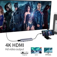 Adaptateur de concentrateur USB-C 6-en-1 avec HDTV 4K30Hz, 3 * Type-C 5Gbps, charge PD USB-A 3.0, 100W pour MacBook Pro/Air