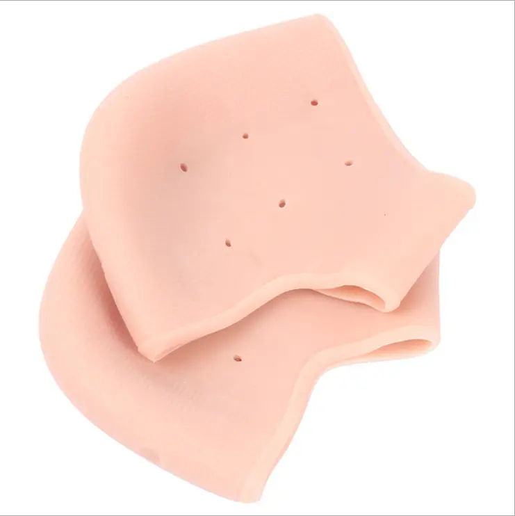 Almofada de silicone antiderrapante para calcanhar, almofada de silicone antiseca e antideslizamento para aliviar a dor do calcanhar, luva de proteção