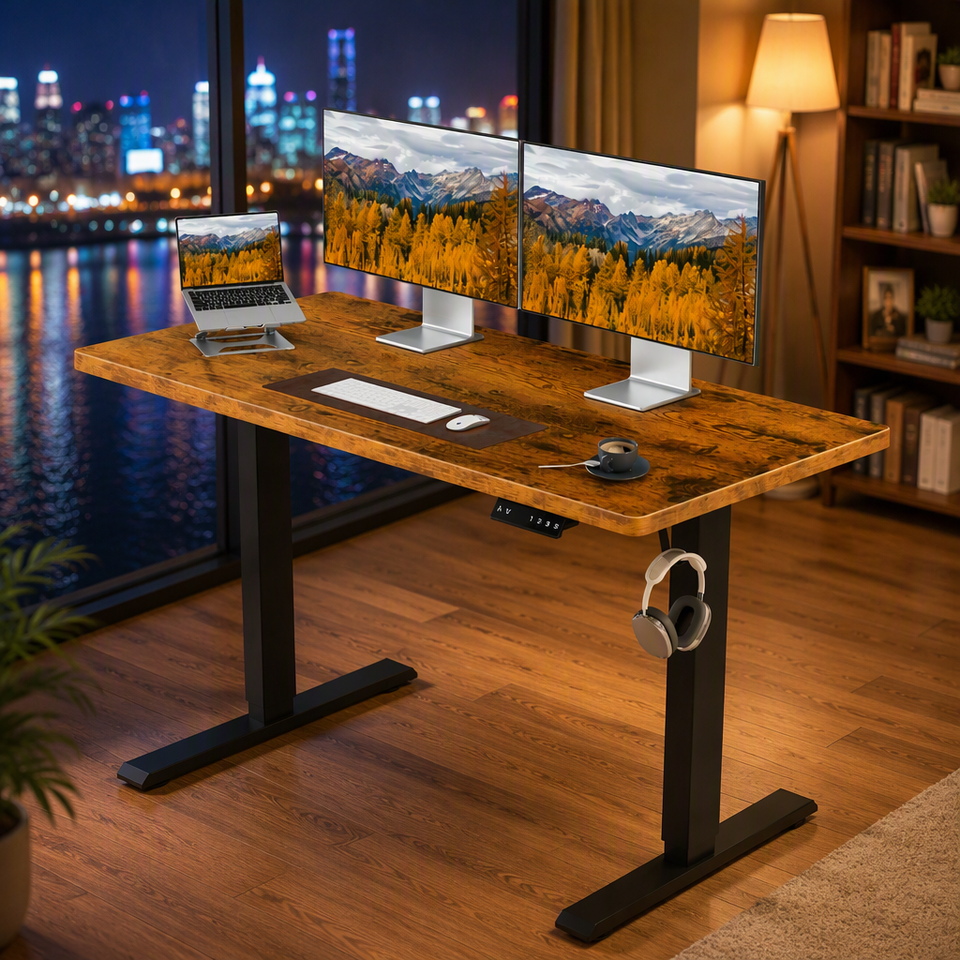 Ergonomic Electric Standing Desk Height Adjustable Sit to Stand Desk ...