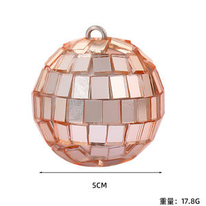 Venta al por mayor de bolas de Navidad Rojas Bola de espejo de discoteca 5cm decoración de Navidad bola de espuma de vidrio árbol de Navidad adornos colgantes - Product Image 5