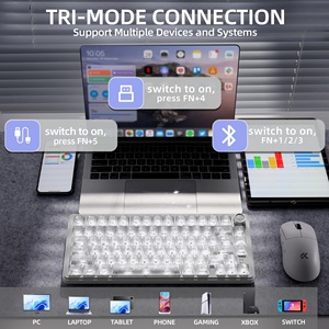 <span class=keywords><strong>Clavier</strong></span> de jeu mécanique XVX M75 Lumina en carbone forgé transparent, 75 %, trois modes, avec rétroéclairage RVB, <span class=keywords><strong>clavier</strong></span> à cœur blanc - Product Image 2