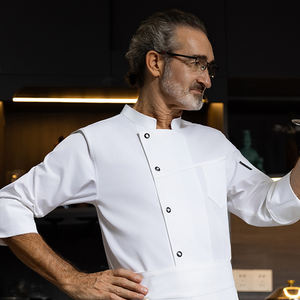 เครื่องแบบเชฟมืออาชีพเครื่องแบบเชฟระบายอากาศได้ดีดีไซน์ล่าสุด - Product Image 3