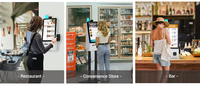murale pour restaurant 24 pouces borne de vente libre-service borne de commande automatique pour café/magasin de commodité