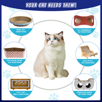 Griffoir pour chat en forme de L ultra-haute de 66 cm, en carton ondulé vertical avec motif floral pour une utilisation complète