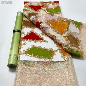 Nuevo Encaje de Terciopelo con Lentejuelas Bordadas, <span class=keywords><strong>Tela</strong></span> de Encaje de Malla para Bodas y Fiestas - Product Image 6